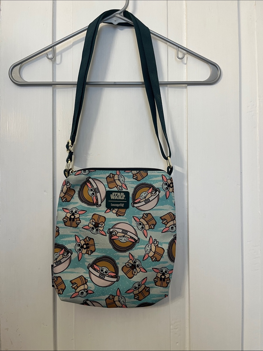 Loungefly Mint The Child (Grogu) Allover Crossbody Bag
